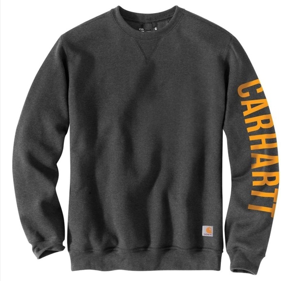 New Carhartt Men's Loose Fit Midweight Crewneck Logo Sleeve Graphic Sweatshirt - Picture 6 of 8